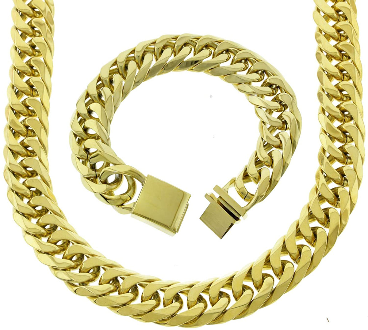 Bracciale Rigido Placcato Oro 18k Maglia Grande E Molla Interna | Italia - Foto 9