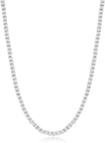 InstaBling NY  Sterling Silver Magnificent Skinny Elegant 2mm Round Cubic Zirconia Tennis Necklace Bracelet