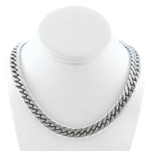 Solid Silver Finish Stainless Steel 13mm Thick Miami Cuban Link Chain Necklace 24/30 inches