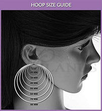 Load image into Gallery viewer, Women&#39;s 4mm Tube Big Thick Lightweight Hoops Silver Tone Filled Medium Large Extra Large Hoop 4mm Tube Earrings 40-80mm