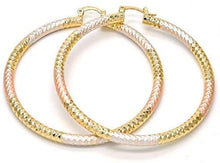 Load image into Gallery viewer, (SET OF 2) 14K Gold Filled &amp; 3 Tone Large Extra Large Round Click Top Hoop Earrings 60-80mm
