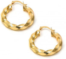 Load image into Gallery viewer, Womens 14K Gold Tone Gold-filled Twist Hoop Earrings 40mm