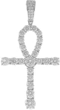 Men's Bling CZ Tennis African Ankh Cross Crystal Jesus Pendant Hip Hop Multi Color Silver Gold Black Rose Gold