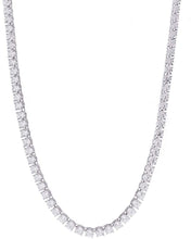 New 1 Row Tennis Necklace 16-30 inch Silver Finish Lab Created Diamonds 3MM 4MM 5MM & 6MM Solitaires Choker Tennis Chain