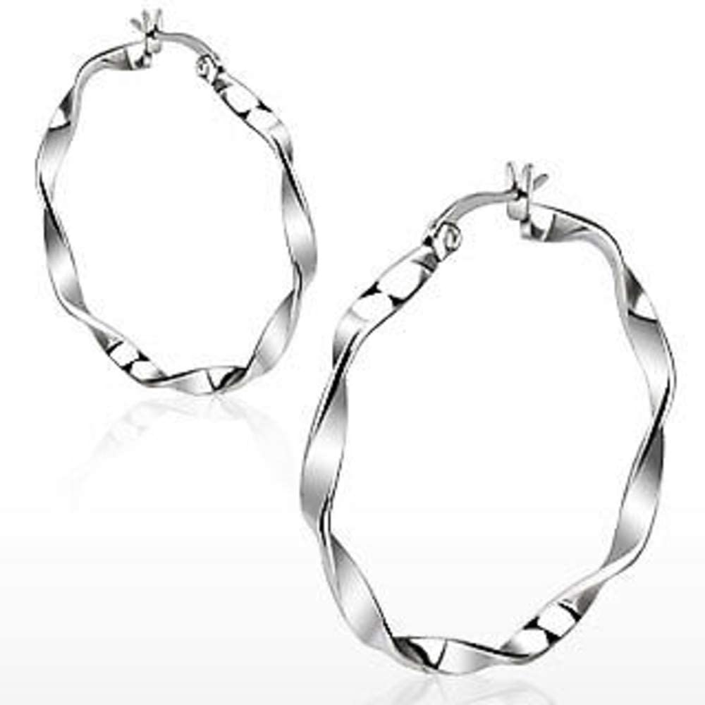 SPARKLE XOXO New Silver Hugs and Kisses I Love You Necklace Bracelet Earring Set 18 inches Stainless Steel Stampato Set X and O with 38mm Twisty Hoops