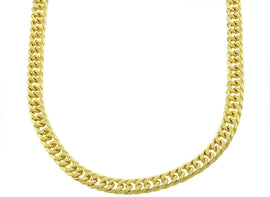 Bling Bling NY Solid 14k Yellow Gold Finsh Stainless Steel 9mm Thick Miami Cuban Link Chain Necklace