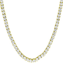 Load image into Gallery viewer, Bling Bling NY Set of 2 New One Row Tennis Necklace Gold Finish Lab Created Diamonds 4MM Iced Out Solitaires