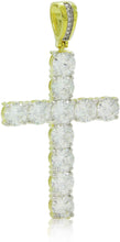 Load image into Gallery viewer, Men&#39;s Bling CZ Tennis Catholic Cross Crystal Jesus Pendant Hip Hop Multi Color Silver Gold Black Rose Gold