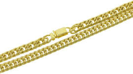 Bling Bling NY Solid 14k Yellow Gold Finsh Stainless Steel 9mm Thick Miami Cuban Link Chain Necklace