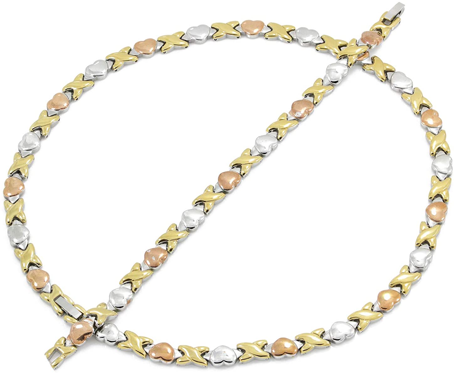 14K Tri-Color Yellow White Rose Gold