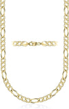 PORI JEWELERS 14K Yellow Gold 2.5mm, 3.5mm, 4.5mm, or 5.5mm Figaro Link Chain Necklace- Made in Italy- Multiple Lengths Available