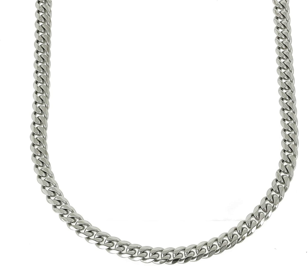 Bling Bling NY Men's Miami Cuban Link Chain 18k Yellow White Gold Plated Stainless Steel 6-18mm Thick Choker Necklace Anti-Tarnish