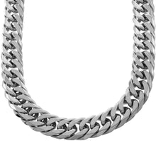 Load image into Gallery viewer, Bling Bling NY Solid Silver Finish Stainless Steel 21mm Thick Miami Cuban Link Chain 36&#39;&#39; Long Tight Link