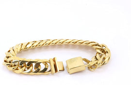 Bling Bling NY Solid 14k Yellow Gold Finish Stainless Steel 16mm Thick Miami Cuban Link Bracelet 10 inches