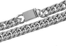 Load image into Gallery viewer, Bling Bling NY Solid Silver Finish Stainless Steel 21mm Thick Miami Cuban Link Chain Necklace and Bracelet Set