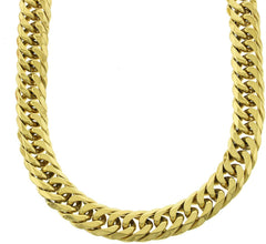 Solid 14k Yellow Gold Finish Stainless Steel 18mm Thick Miami Cuban Link Chain 30'' Long