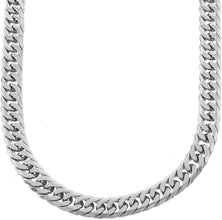 Solid Silver Finish Stainless Steel 13mm Thick Miami Cuban Link Chain Necklace 24/30 inches