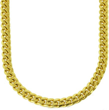 Load image into Gallery viewer, Men&#39;s Miami Cuban Link Chain 18k Yellow Gold Plated Stainless Steel 6mm 8mm 10mm 12mm 14mm 16mm 18mm Thick Necklace 24 inches