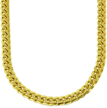 Men's Miami Cuban Link Chain 18k Yellow Gold Plated Stainless Steel 6mm 8mm 10mm 12mm 14mm 16mm 18mm Thick Necklace 24 inches
