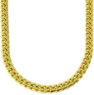 Men's Miami Cuban Link Chain 18k Yellow Gold Plated Stainless Steel 6mm 8mm 10mm 12mm 14mm 16mm 18mm Thick Necklace 24 inches