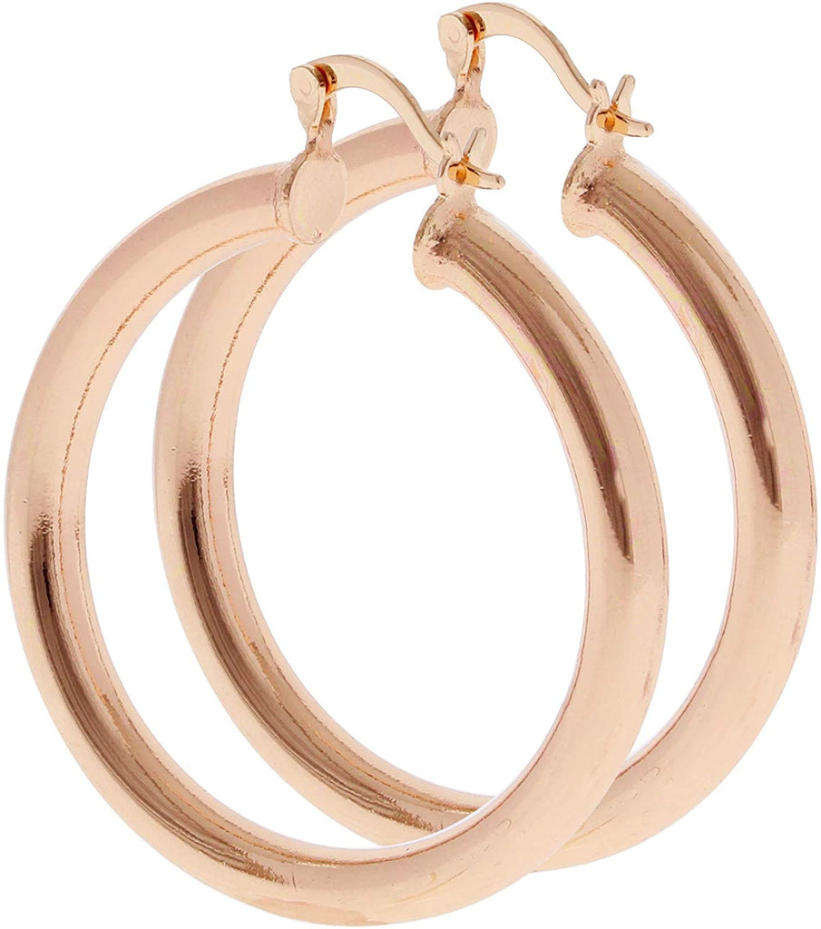 Sterling Forever Women's Quinn Tube Hoop Earrings - Goldtone