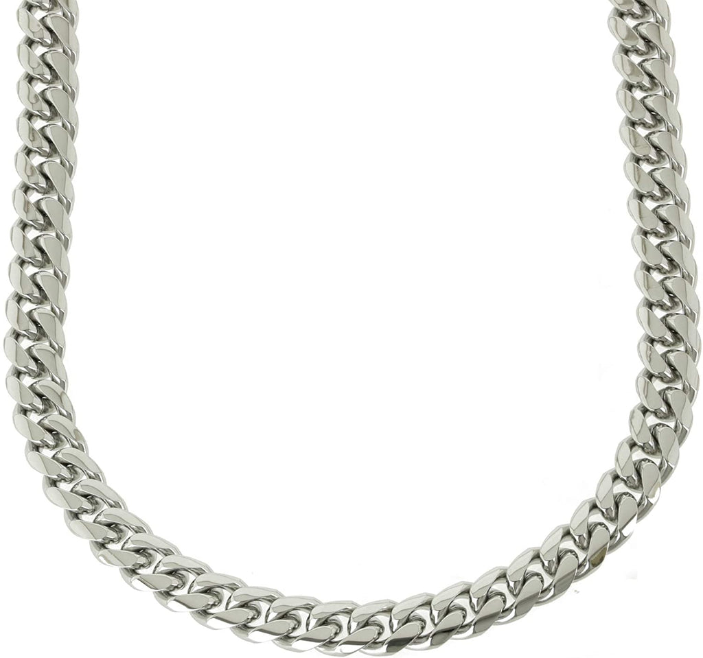 Bling Bling NY Men's Miami Cuban Link Chain Stainless Steel 6-18mm Thick Necklace 30 inches Anti-Tarnish