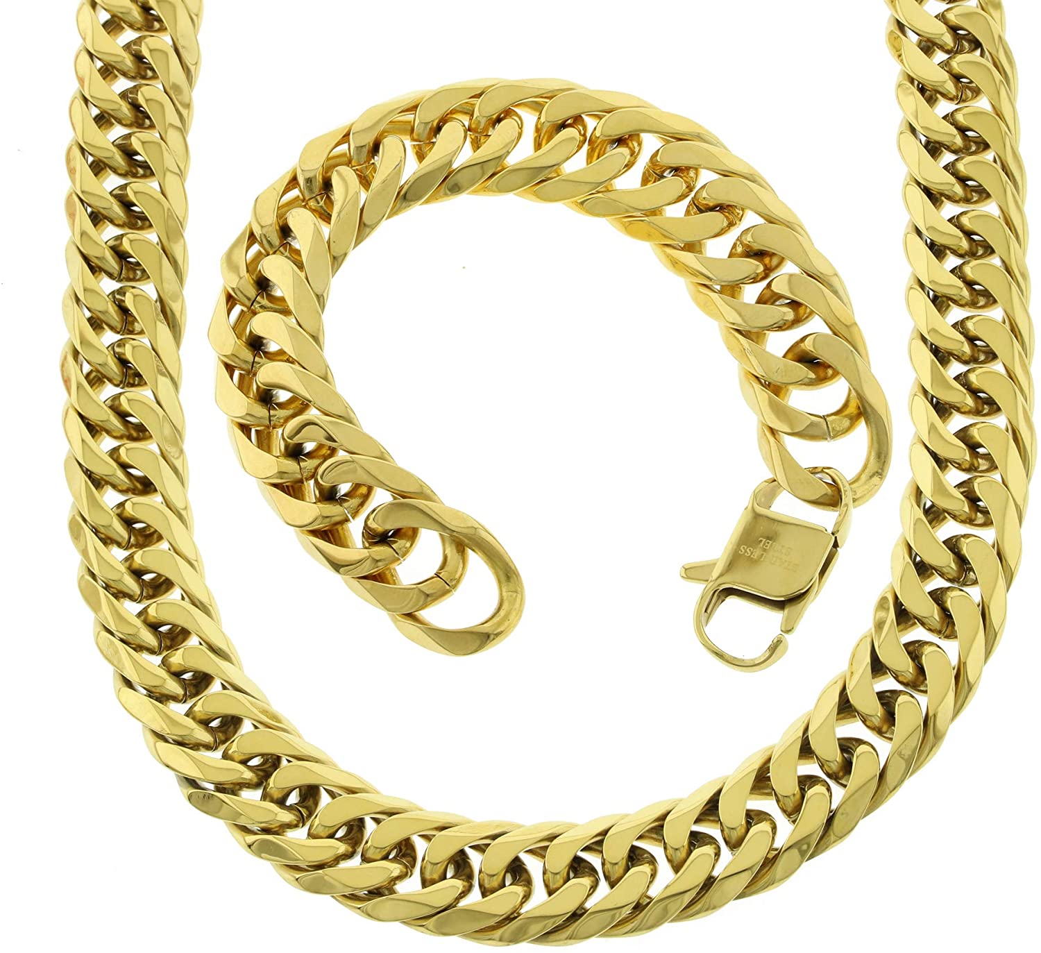 Jay Z Heavy Cuban Link Mens Thick Tight Link Yellow Gold Finish