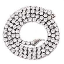 Unisex ANTI-TARNISH Stainless Steel 1 Row Tennis Necklace Bracelet Choker Chain Lab Created Diamonds 4MM 1 Row Solitaires 16-24 inches